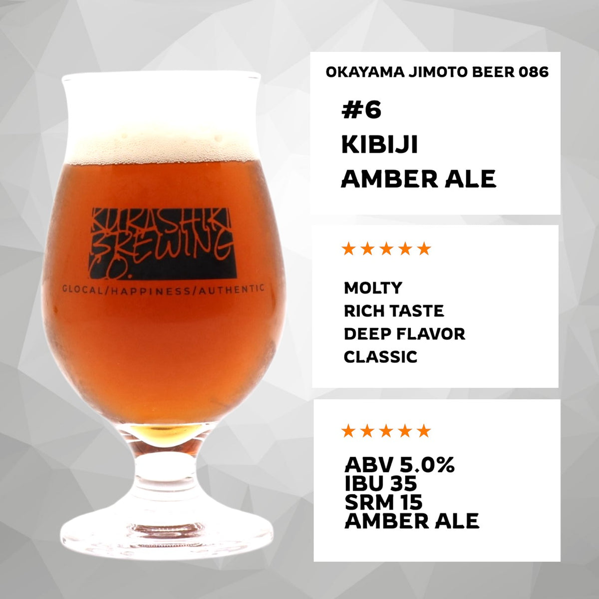 #6 KIBIJI AMBER ALE OKAYAMA JIMOTO BEER 086®